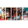 5-PIECE CANVAS PRINT STREET ART - POP ART PICTURES - PICTURES