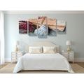 5-PIECE CANVAS PRINT NOSTALGIC LEAVES - VINTAGE AND RETRO PICTURES - PICTURES