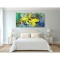 CANVAS PRINT YELLOW FLOWER WITH A VINTAGE TOUCH - VINTAGE AND RETRO PICTURES - PICTURES