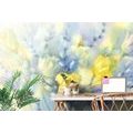 WALLPAPER WATERCOLOR YELLOW TULIPS - WALLPAPERS FLOWERS - WALLPAPERS