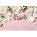 SELF ADHESIVE WALL MURAL WITH THE INSCRIPTION LOVE IN A ROMANTIC DESIGN - SELF-ADHESIVE WALLPAPERS - WALLPAPERS