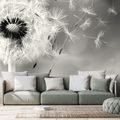 SELF ADHESIVE WALL MURAL MAGICAL BLACK AND WHITE DANDELION - SELF-ADHESIVE WALLPAPERS - WALLPAPERS