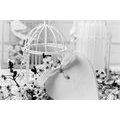 CANVAS PRINT ROMANTIC STILL LIFE IN VINTAGE STYLE IN BLACK AND WHITE - BLACK AND WHITE PICTURES - PICTURES