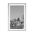 POSTER WITH MOUNT MAGICAL NEW YORK CITY IN BLACK AND WHITE - BLACK AND WHITE - POSTERS