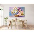 CANVAS PRINT OIL PAINTING OF SUMMER FLOWERS - PICTURES FLOWERS - PICTURES