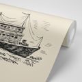 WALLPAPER SPECTACULAR SHIP IN RETRO DESIGN - WALLPAPERS VINTAGE AND RETRO - WALLPAPERS