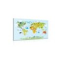CANVAS PRINT CHILDREN'S MAP OF THE WORLD WITH ANIMALS - CHILDRENS PICTURES - PICTURES