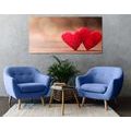 CANVAS PRINT SYMBOLS OF LOVE ON AN INTERESTING TEXTURE - PICTURES LOVE - PICTURES