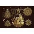 CANVAS PRINT GOLDEN BUDDHA - PICTURES FENG SHUI - PICTURES