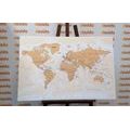 DECORATIVE PINBOARD WORLD MAP WITH A VINTAGE TOUCH - PICTURES ON CORK - PICTURES