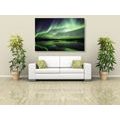 CANVAS PRINT GREEN NORTHERN LIGHTS - PICTURES OF NATURE AND LANDSCAPE - PICTURES