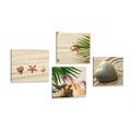 CANVAS PRINT SET STILL LIFE OF A SANDY BEACH - SET OF PICTURES - PICTURES