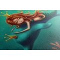 CANVAS PRINT MERMAID WITH A DOLPHIN - CHILDRENS PICTURES - PICTURES