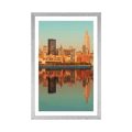 POSTER WITH MOUNT CHARMING NEW YORK CITY REFLECTED IN THE WATER - CITIES - POSTERS