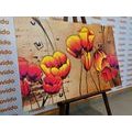 CANVAS PRINT RED POPPIES IN AN ETHNO TOUCH - ABSTRACT PICTURES - PICTURES