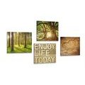 CANVAS PRINT SET BREEZE OF NATURE WITH AN INSCRIPTION - SET OF PICTURES - PICTURES