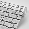 WALLPAPER PAINTED GRAY BRICK - BLACK AND WHITE WALLPAPERS - WALLPAPERS