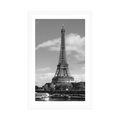 POSTER WITH MOUNT BEAUTIFUL PANORAMA OF PARIS IN BLACK AND WHITE - BLACK AND WHITE - POSTERS