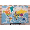 DECORATIVE PINBOARD COLORED MAP OF THE WORLD - PICTURES ON CORK - PICTURES