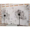 CANVAS PRINT DANDELION IN A MODERN DESIGN - BLACK AND WHITE PICTURES - PICTURES