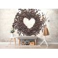 WALL MURAL HEART MADE OF COFFEE BEANS - WALLPAPERS FOOD AND DRINKS - WALLPAPERS