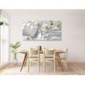 CANVAS PRINT ORCHID ON AN ABSTRACT BACKGROUND - PICTURES FLOWERS - PICTURES