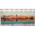 CANVAS PRINT WATER REFLECTION OF THE CHARMING NEW YORK CITY - PICTURES OF CITIES - PICTURES