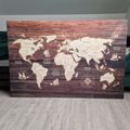 CANVAS PRINT MAP ON WOOD - PICTURES OF MAPS - PICTURES