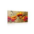 CANVAS PRINT RED POPPIES IN AN ETHNO TOUCH - ABSTRACT PICTURES - PICTURES