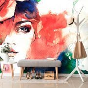 SELF ADHESIVE WALLPAPER ABSTRACT PORTRAIT OF A WOMAN - SELF-ADHESIVE WALLPAPERS - WALLPAPERS