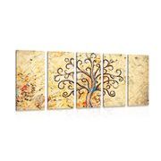 5-PIECE CANVAS PRINT SYMBOL OF THE TREE OF LIFE - PICTURES FENG SHUI - PICTURES