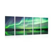 5-PIECE CANVAS PRINT NORTHERN LIGHTS - PICTURES OF SPACE AND STARS - PICTURES