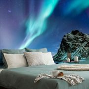 WALL MURAL NORTHERN LIGHTS IN NORWAY - WALLPAPERS NATURE - WALLPAPERS