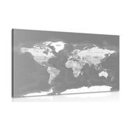 CANVAS PRINT DETAILED MODERN MAP IN BLACK AND WHITE - PICTURES OF MAPS - PICTURES