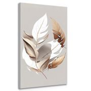 CANVAS PRINT COPPER LEAVES WITH A TOUCH OF MINIMALISM - PICTURES OF TREES AND LEAVES - PICTURES