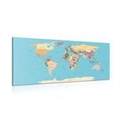 CANVAS PRINT WORLD MAP WITH NAMES - PICTURES OF MAPS - PICTURES