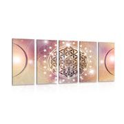 5-PIECE CANVAS PRINT CHARMING MANDALA - PICTURES FENG SHUI - PICTURES