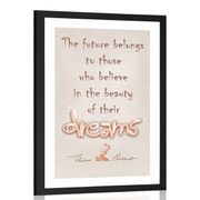 POSTER WITH MOUNT MOTIVATIONAL QUOTE ABOUT DREAMS - ELEANOR ROOSEVELT - MOTIFS FROM OUR WORKSHOP - POSTERS