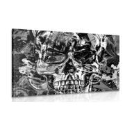 CANVAS PRINT ARTISTIC SKULL IN BLACK AND WHITE - BLACK AND WHITE PICTURES - PICTURES