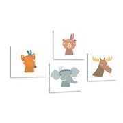 CANVAS PRINT SET ANIMAL INDIANS - SET OF PICTURES - PICTURES