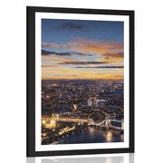 POSTER WITH MOUNT AERIAL VIEW OF TOWER BRIDGE - CITIES - POSTERS