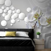 SELF ADHESIVE WALLPAPER ORCHID ON AN ABSTRACT BACKGROUND - SELF-ADHESIVE WALLPAPERS - WALLPAPERS
