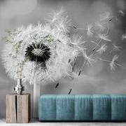 SELF ADHESIVE WALL MURAL MAGICAL BLACK AND WHITE DANDELION - SELF-ADHESIVE WALLPAPERS - WALLPAPERS