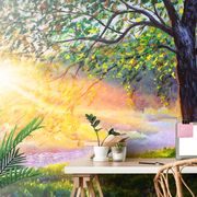 SELF ADHESIVE WALLPAPER SUNRISE IN THE FOREST - SELF-ADHESIVE WALLPAPERS - WALLPAPERS