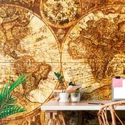 SELF ADHESIVE WALLPAPER SKETCHED MAP OF THE PAST - SELF-ADHESIVE WALLPAPERS - WALLPAPERS
