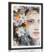POSTER WITH MOUNT ORIGINAL PAINTING OF A WOMAN - WOMEN - POSTERS