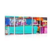 5-PIECE CANVAS PRINT ABSTRACT PAINTING - ABSTRACT PICTURES - PICTURES