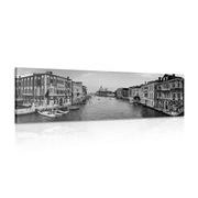 CANVAS PRINT FAMOUS CANAL IN VENICE IN BLACK AND WHITE - BLACK AND WHITE PICTURES - PICTURES