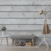 WALL MURAL WITH IMITATION OF GRAY WOOD - WALLPAPERS WITH IMITATION OF WOOD - WALLPAPERS