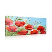 CANVAS PRINT RED POPPIES IN A FIELD - PICTURES FLOWERS - PICTURES